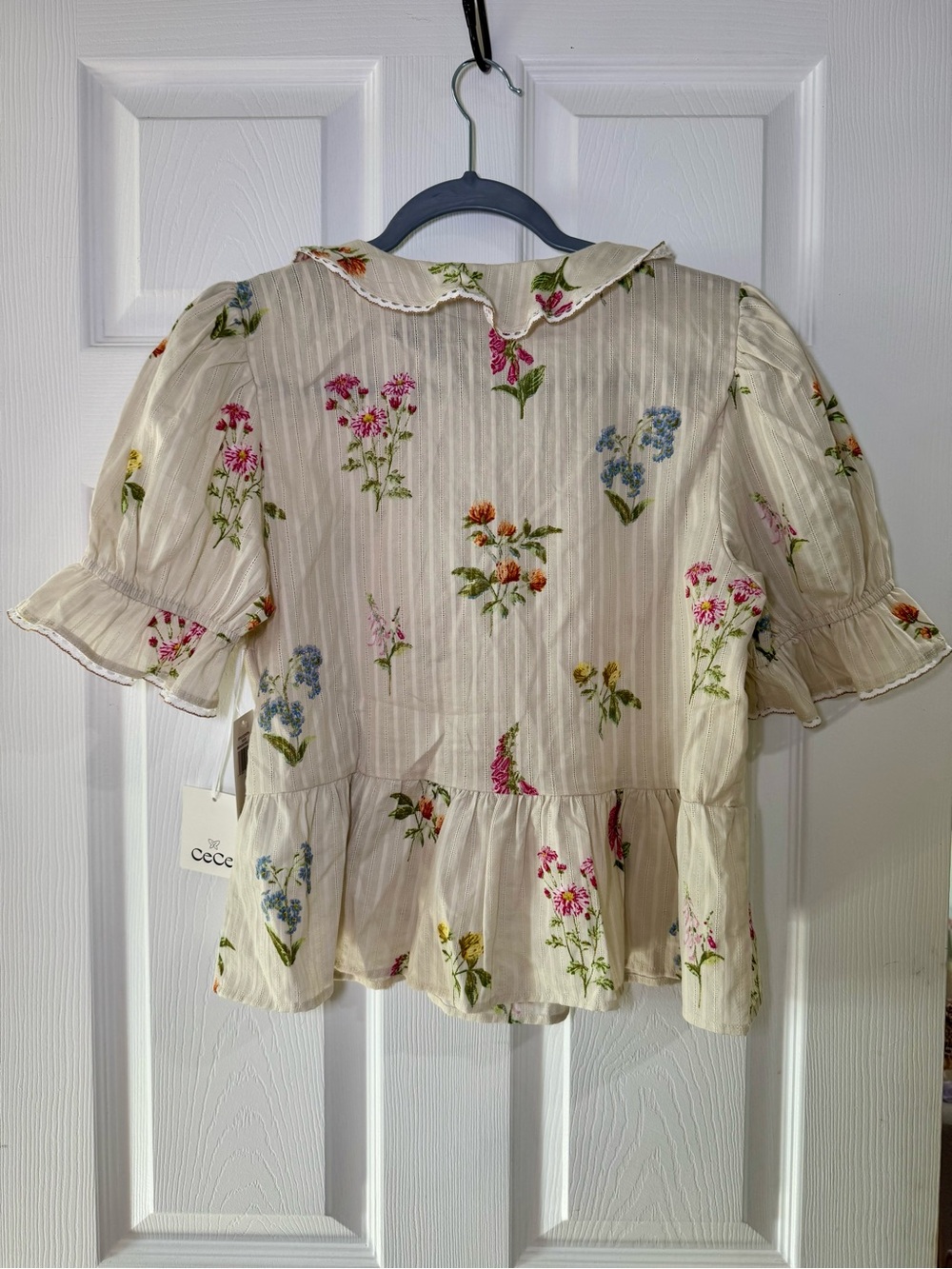 Floral Ruffle Peplum Top - Picture 2 of 2